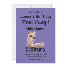 Funny Llama Animal Birthday Farm Fiesta