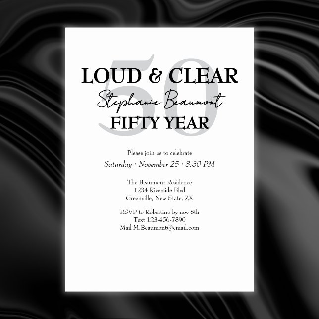 Invitación Funny Loud and Clear 50th birthday invitation (Subido por el creador)