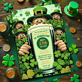 Invitación Funny Lucky Leprechauns St. Patrick's Day Fiesta