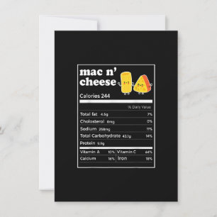 Invitación Funny Mac N' Cheese Nutrition Facts Thankending F