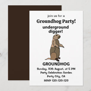 Invitación Funny Mascota Groundhog