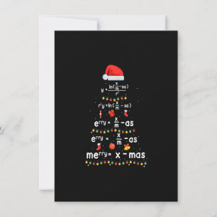 Invitación Funny Math Teacher Christmas Tree Merry Xmas Teach