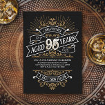 Invitación Funny Mens Whiskey Cumpleaños 95<br><div class="desc">Celebre el gran 9-5 con estilo y humor con este diseño de cumpleaños inspirado en la etiqueta de whisky vintage. La tipografía negra, dorada y blanca es decorativa y elegante, lo que le da un toque retro clásico. Perfecto para el hombre (¡o la mujer!) en su vida que ama su...</div>