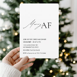 Invitación Funny Merry AF Navidades Fiesta de cena