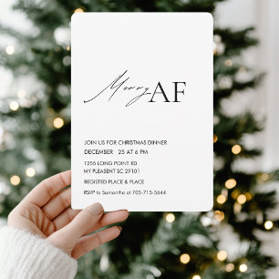 Invitación Funny Merry AF Navidades Fiesta de cena