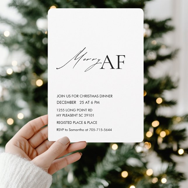 Invitación Funny Merry AF Navidades Fiesta de cena (Subido por el creador)