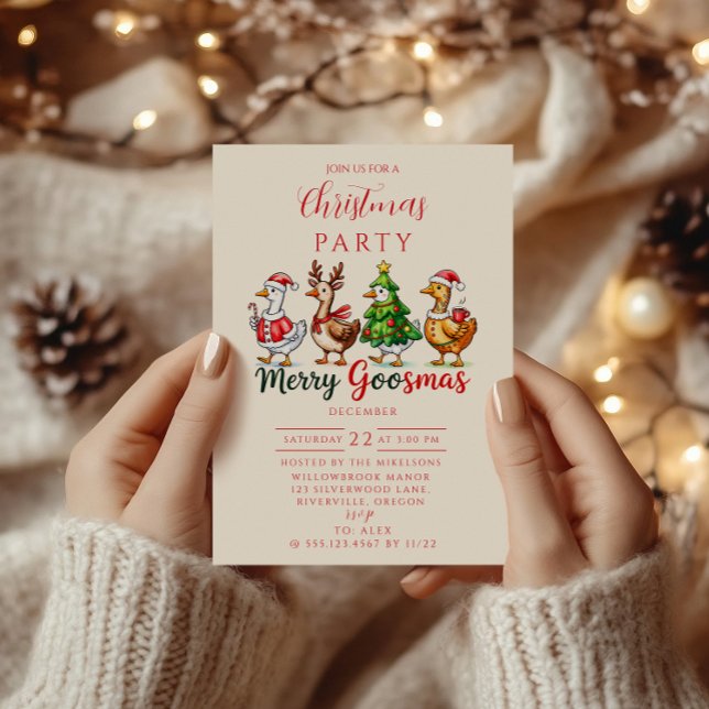 Invitación Funny Merry Goosmas Christmas (Subido por el creador)