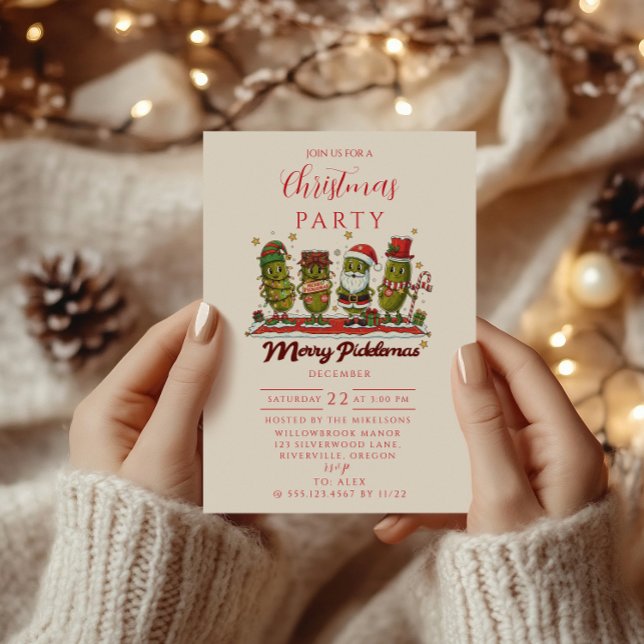 Invitación Funny Merry Picklemas Christmas (Subido por el creador)