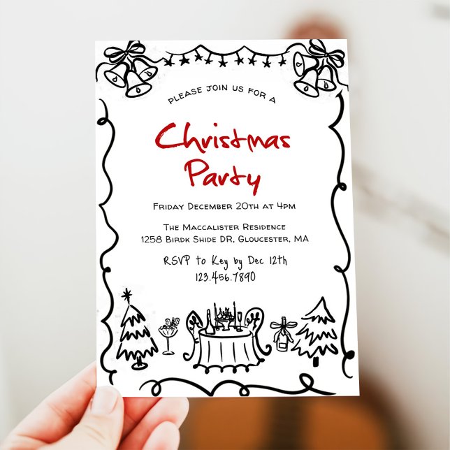Invitación Funny Moderno Fiesta de Navidades simples (Subido por el creador)