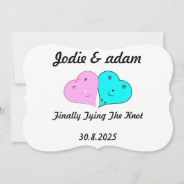 Invitación funny mr & mrs hearts