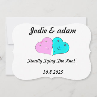Invitación funny mr & mrs hearts 