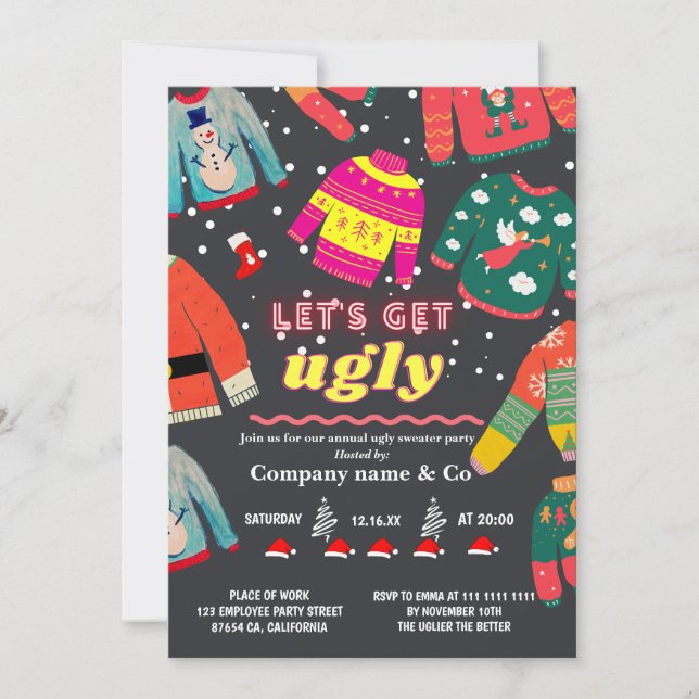 Invitación Funny Navidades corporativos chabacanos y feos (Anverso)