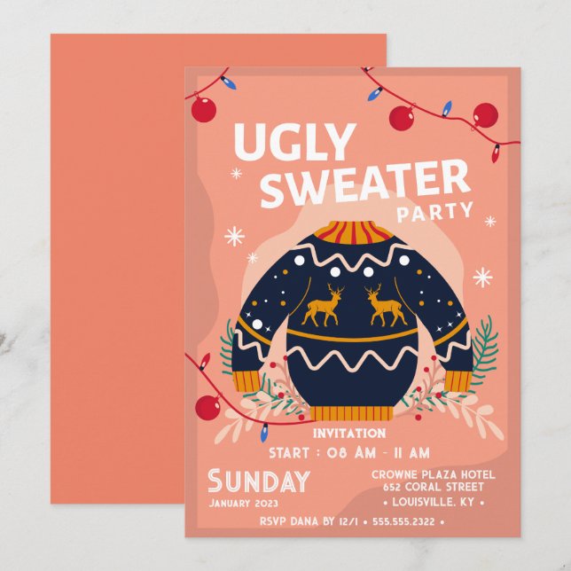 Invitación Funny Navidades corporativos chabacanos y feos (Anverso / Reverso)