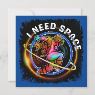 INVITACIÓN FUNNY NECESITO ESPACIO ASTRONAUT GALAXY