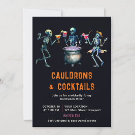 Invitación Funny oscuro mezclador de cócteles Cauldron Party 