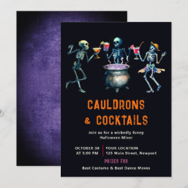 Invitación Funny oscuro mezclador de cócteles Cauldron Party 