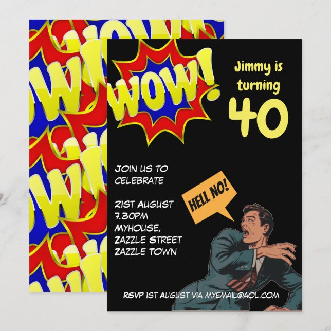 Invitación FUNNY Over the Hill Birthday Invita - CUALQUIER HO (Anverso / Reverso)