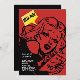 Invitación FUNNY Over the Hill Birthday Invita - Retro COMIC