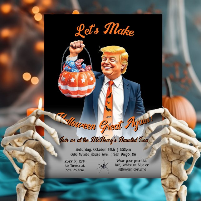 Invitación Funny Patriotic Trump Halloween Party (Subido por el creador)