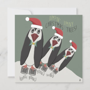 Invitación Funny Penguins Navidades Cookie Exchange