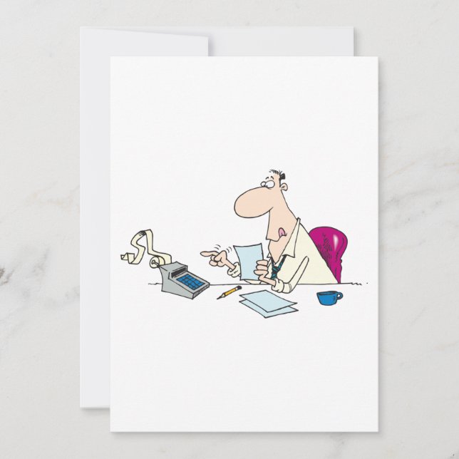 Invitación Funny Personalizado Contador Oficina Humor (Anverso)