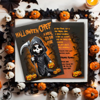 Funny Personalizado Halloween cocinero de la cena 