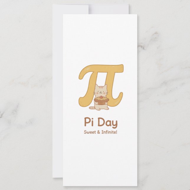 Invitación Funny Pi Day Animal with Pie – Math Lover Gift (Anverso)