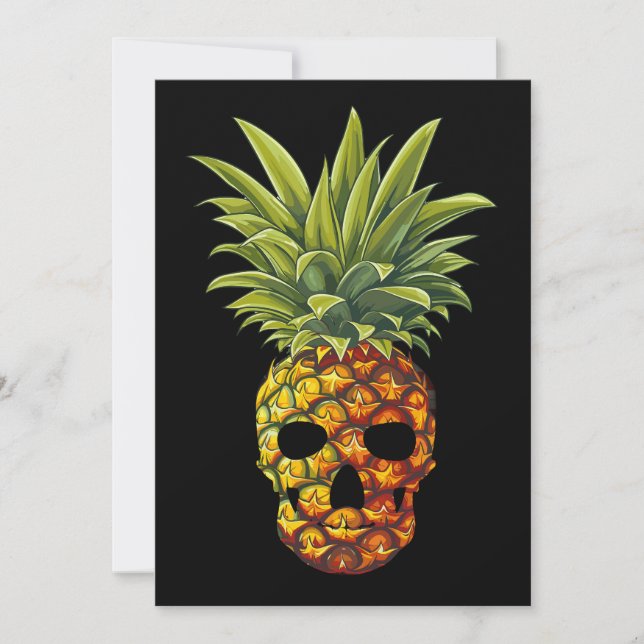 Invitación Funny Piña Fruit Skull (Anverso)