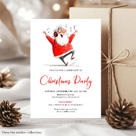 Invitación Funny Quirky Santa Claus Christmas Party Invite