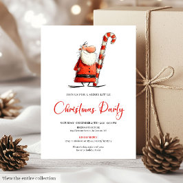 Invitación Funny Quirky Santa Hand-Lettered Party Invite