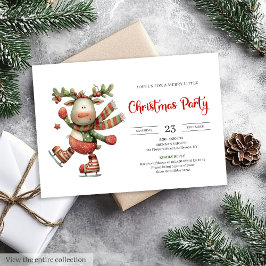 Invitación Funny Reindeer minimalist modern party invitation