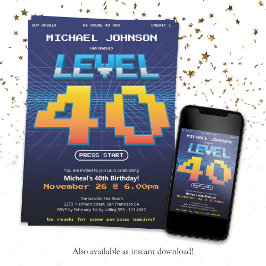 Invitación Funny Retro 80 40. Fiesta de cumpleaños