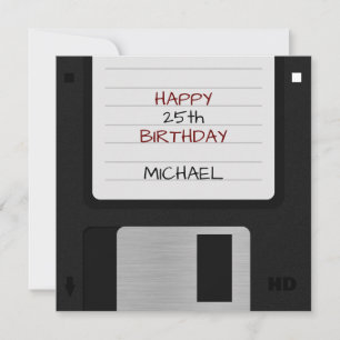 Invitación Funny Retro 80s Floppy Disk Birthday Card