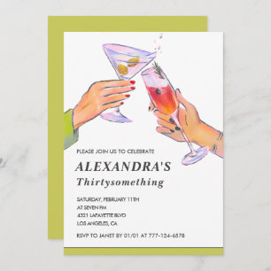 Invitación Funny Retro Cocktail fiesta de 39 años