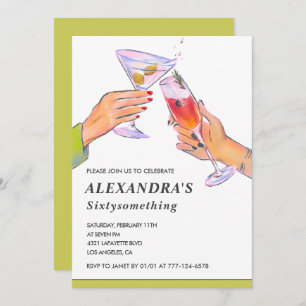 Invitación Funny Retro Cocktail fiesta de cumpleaños número 6