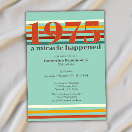 Invitación Funny Retro Colors 50th Birthday Party