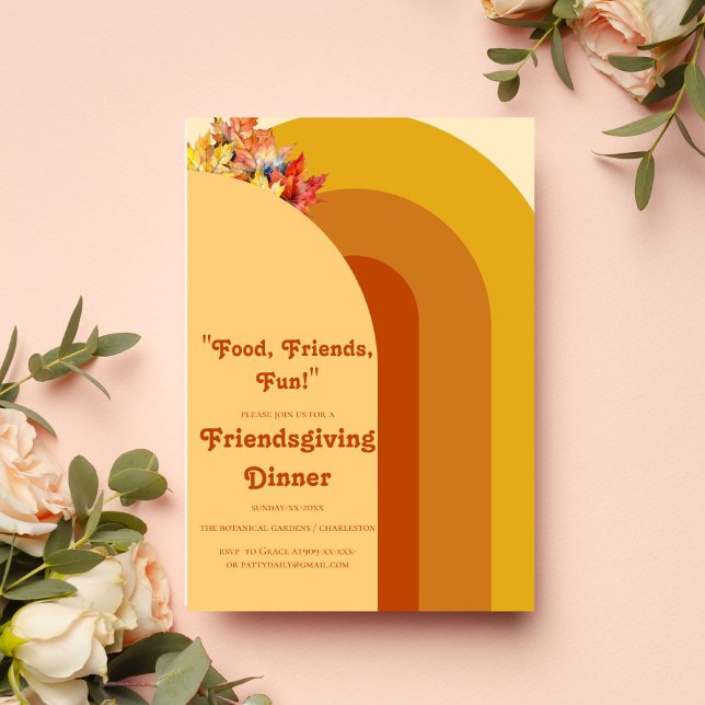 INVITACIÓN FUNNY RETRO FRIENDSGIVING (Subido por el creador)