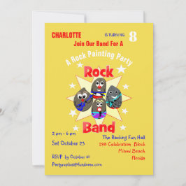 Invitación Funny Rock Band Rock Painting Fiesta