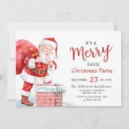 Invitación Funny Santa Claus Feliz Fiesta navideño
