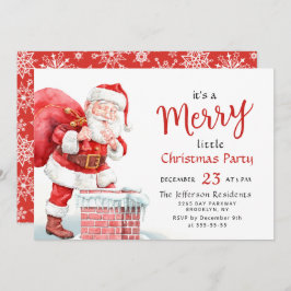 Invitación Funny Santa Claus Feliz Fiesta navideño