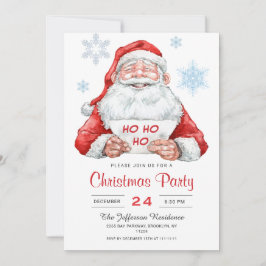 Invitación Funny Santa Claus Ho Ho Ho Fiesta Navidades de vac