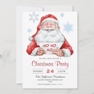 Invitación Funny Santa Claus Ho Ho Ho Fiesta Navidades de vac