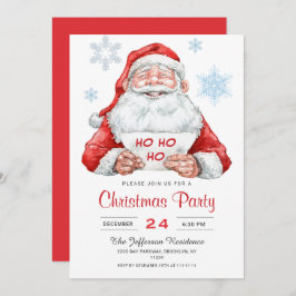Invitación Funny Santa Claus Ho Ho Ho Fiesta Navidades de vac
