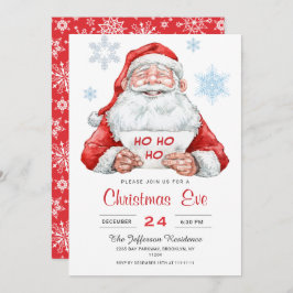 Invitación Funny Santa Claus Ho Ho Ho Ho Navidades de vacacio