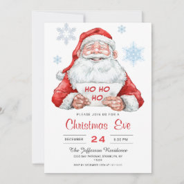 Invitación Funny Santa Claus Ho Ho Ho Ho Navidades de vacacio