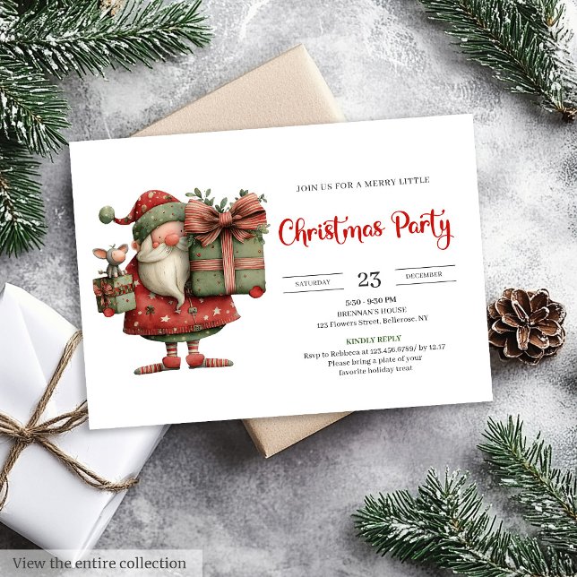 Invitación Funny Santa Claus Modern Chic Office Style Invites (Funny Santa Claus Modern Chic Office Style Invitation

)