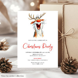 Invitación Funny Santa Cocktail Christmas Party Invitation  