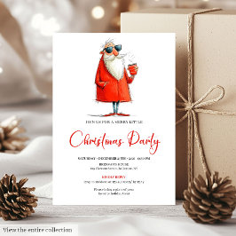 Invitación Funny Santa Custom Holiday Cocktail Invitation