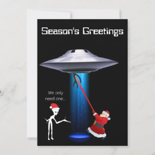 Invitación Funny Santa 🎅 🛸 Navidades de OVNI