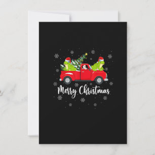 Invitación Funny Santa Riding Camión de árbol de Navidad Chri